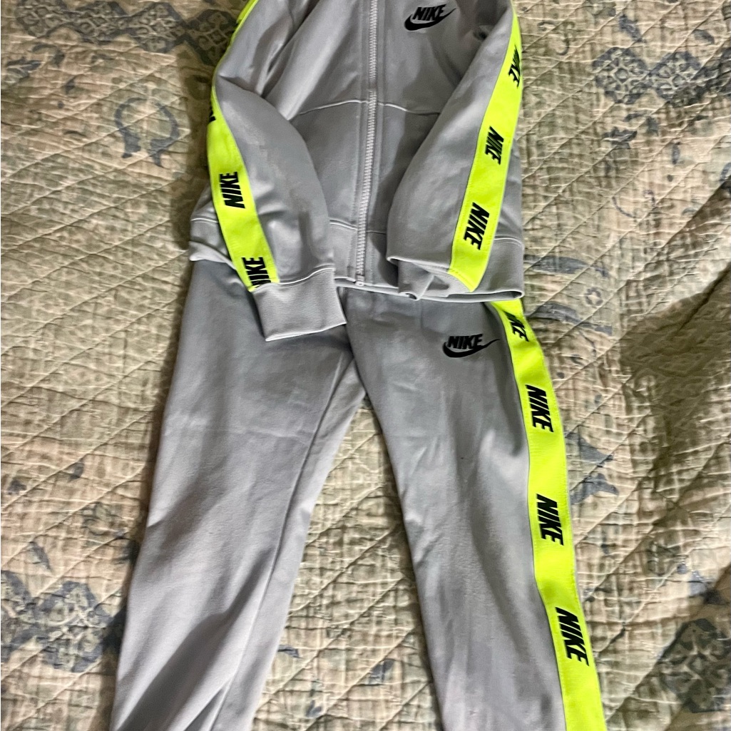 Nike Gray Tracksuit With Neon Accents